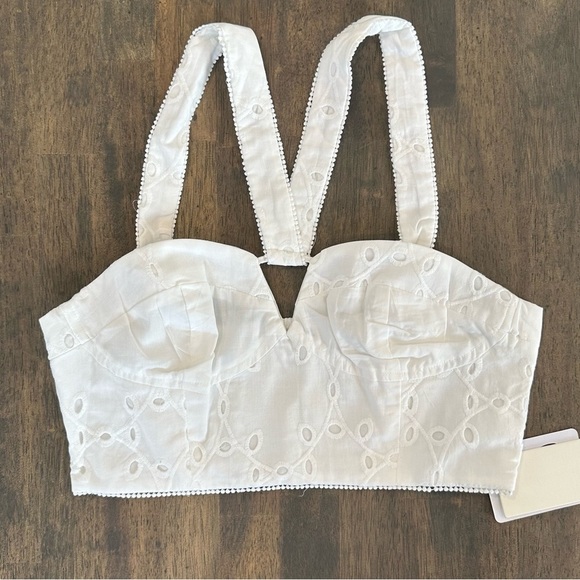 Commense Tops - Commense Cotton Eyelet Crop Top